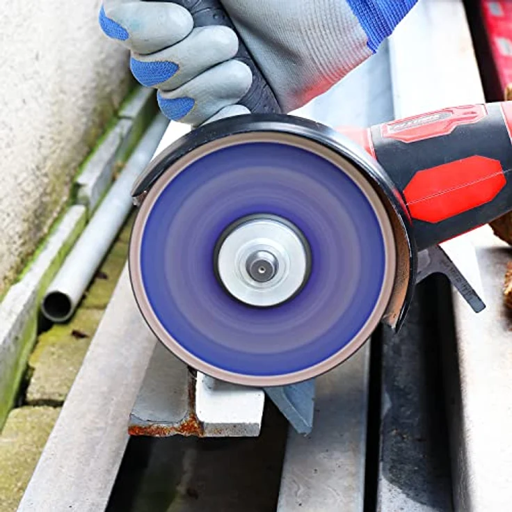 S&R Trennscheiben für Metall 125 x 2,0 x 22,23 mm, 25 tlg Set, Hochleistungs-Elektrokorund, 2-fach Fiberglas-Verstärkung, zertifizierte Profi Flexscheiben für Winkelschleifer – Bild 5