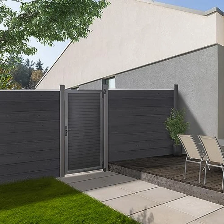 HOME DELUXE - WPC Gartentor - CALLATOR - B x H: 90 x 180 cm, inkl. Zubehör I Gartenpforte Blickschutz Sichtschutzzaun – Bild 1