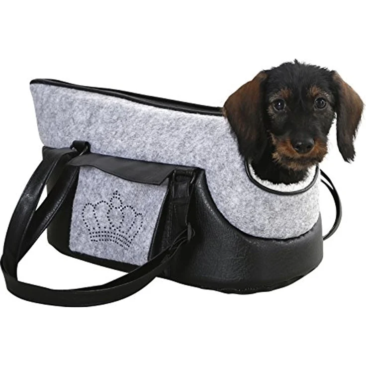Kerbl Pet Tragetasche Chiara für kleine bis mittelgroße Hunde und Katzen, Transporttasche mit integrierter Kurzleine, Verstellbarer Tragegurt, 46x23x25 cm – Bild 3