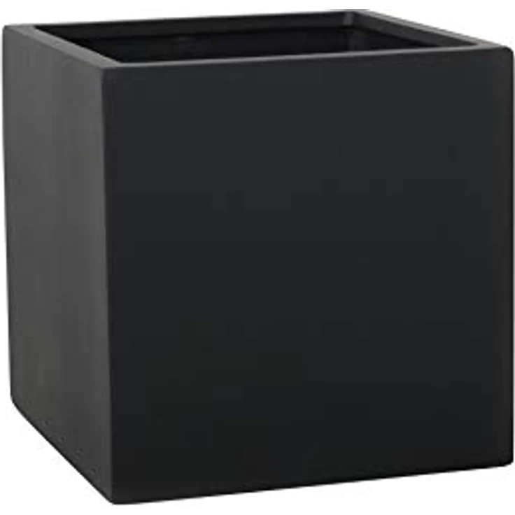 VIVANNO Pflanzkübel Blumenkübel Übertopf Fiberglas Anthrazit Block 40x40x40 – Bild 1