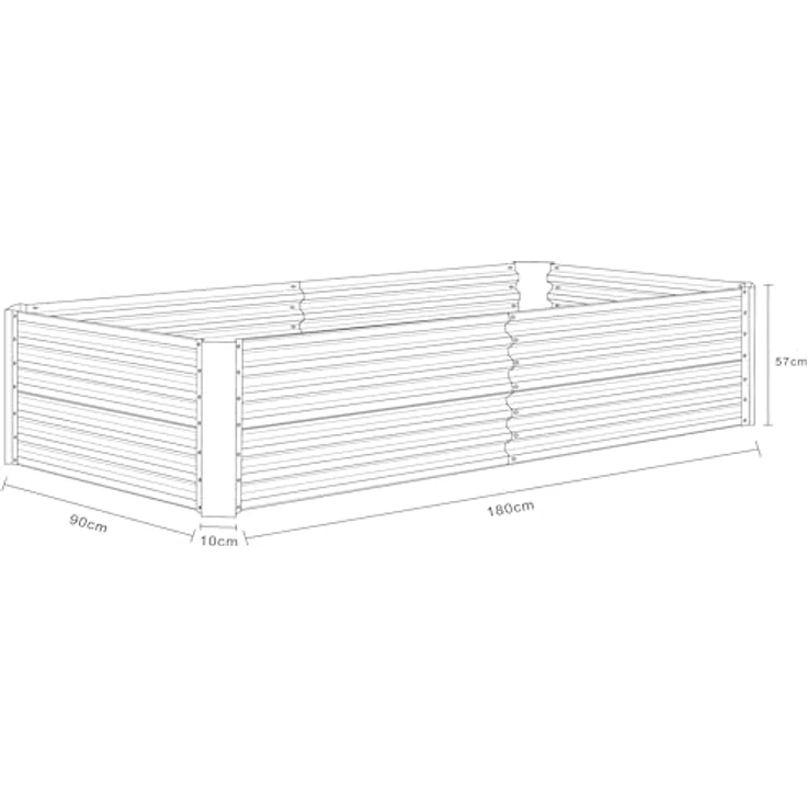 Urban Hochbeet Galdo, Hochbeet Metall 120x60 cm für Garten und Terrasse, wetterfest und stabil – Bild 6