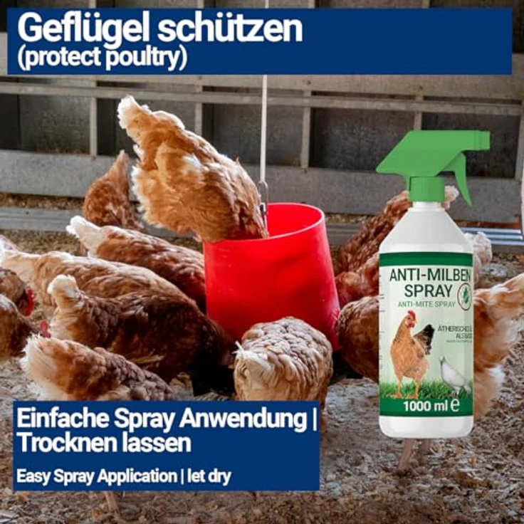 BMUT 1000ml Milbenspray für Geflügel, sofortiger und langfristiger Schutz gegen Parasiten, wasserbasierte Formel mit ätherischen Ölen, Made in Germany – Bild 5