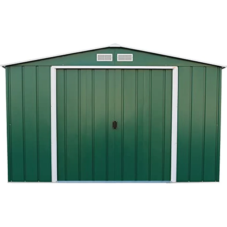 Duramax ECO 10 x 12 (11.03 m²) Metallgerätehaus, feuerverzinktes Metall gerätehaus - Geräteschuppen, verstärkte Dachkonstruktion, wartungsfreier und wetterfester Metallschuppen, Grün – Bild 5