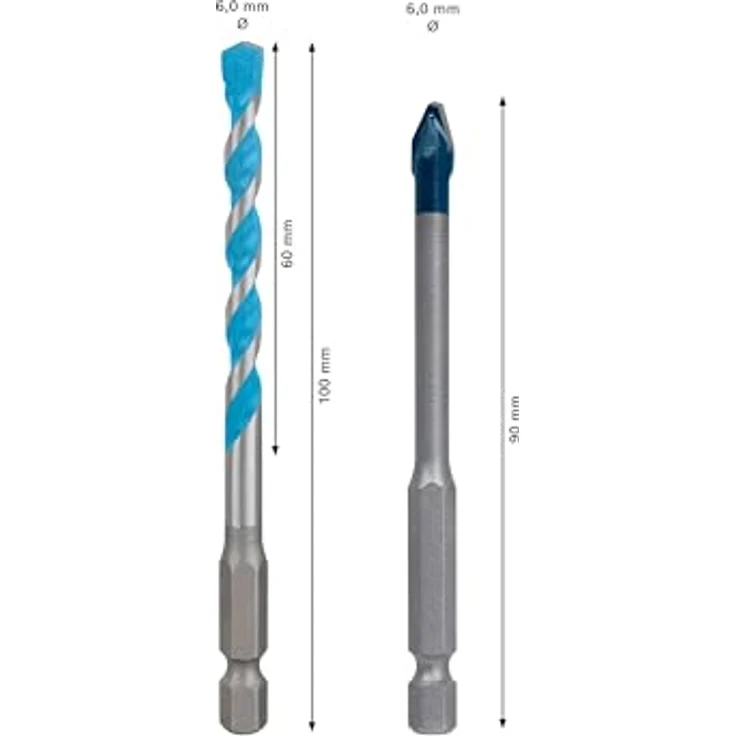 Bosch Expert HEX-9 Hard Ceramic + HEX-9 Multi Construction Bohrer, 6 mm, 2-tlg., präzise Bohrtechnik für Fliesen und Bauwerkstoffe – Bild 3