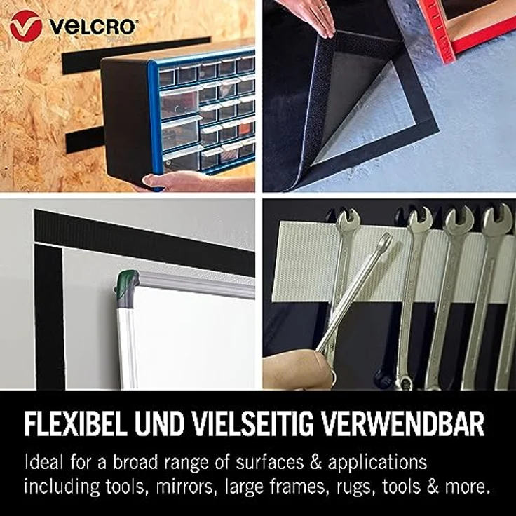 VELCRO - Heavy Duty Stick on Tape 50mm x 2,5 Meter schwarz - Klettband zum Aufkleben Haft und Flauschteil EXTRA STARK(BxL) 50mm x 2,5 Meter schwarz - Preisvergleich – Bild 4