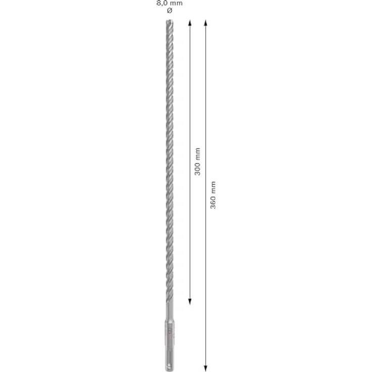 Bosch PRO SDS plus-5X Hammerbohrer, für Stahlbeton und Beton, Ø 8 mm, langlebig und effizient, 300 mm Länge – Bild 3