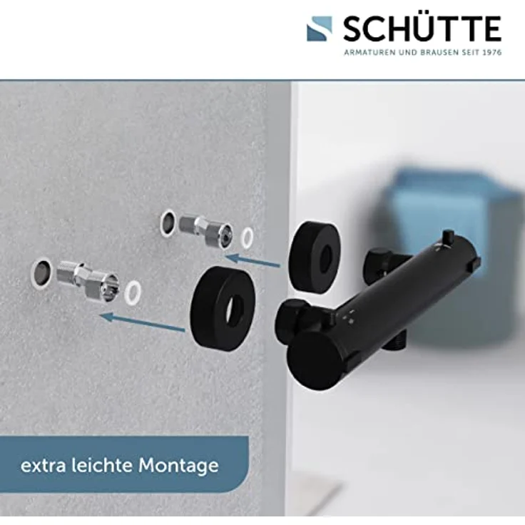 SCHÜTTE LONDON Thermostat Duscharmatur, Schwarz matt – Bild 2