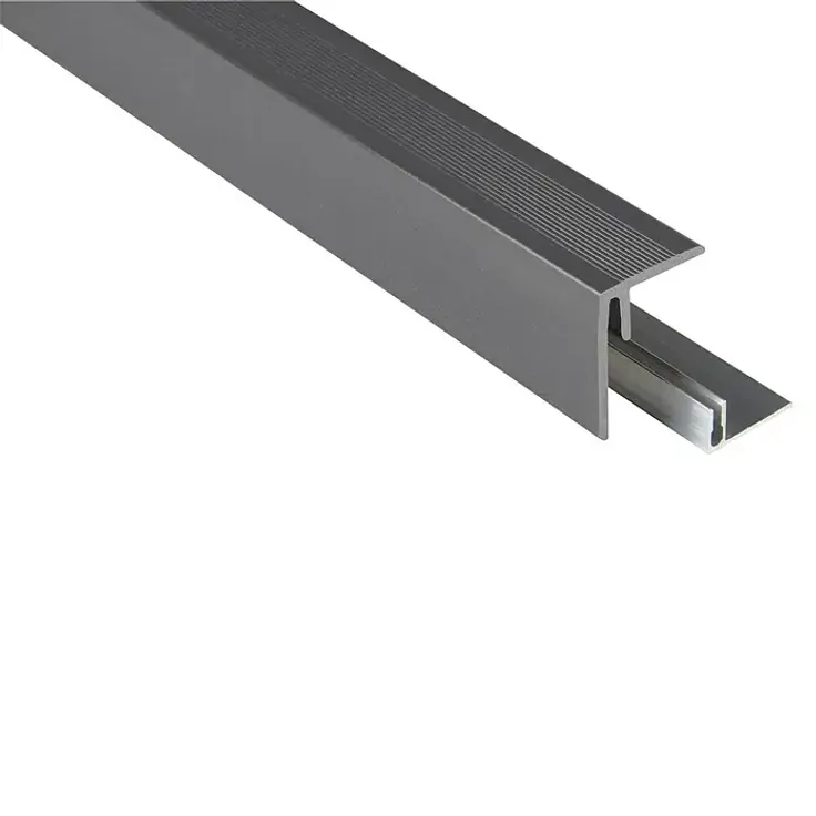 Kovalex Seitenabschlussprofil WPC, Steingrau, Aluminium für WPC-Terrassendielen, 250 x 4,7 x 6,2 cm