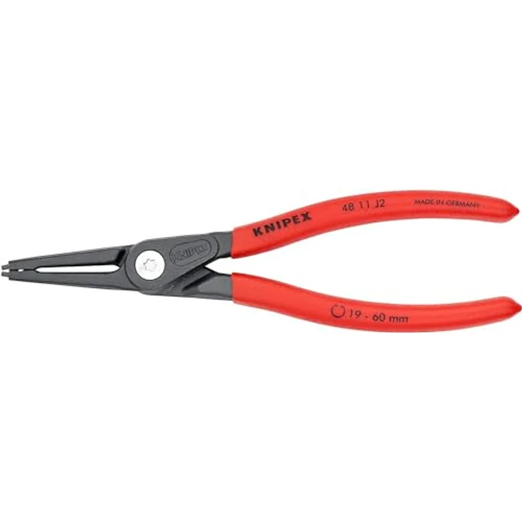 KNIPEX 48 11 J2 Präzisions-Sicherungsringzange für Innenringe in Bohrungen grau atramentiert mit rutschhemmendem Kunststoff überzogen 180 mm – Bild 3