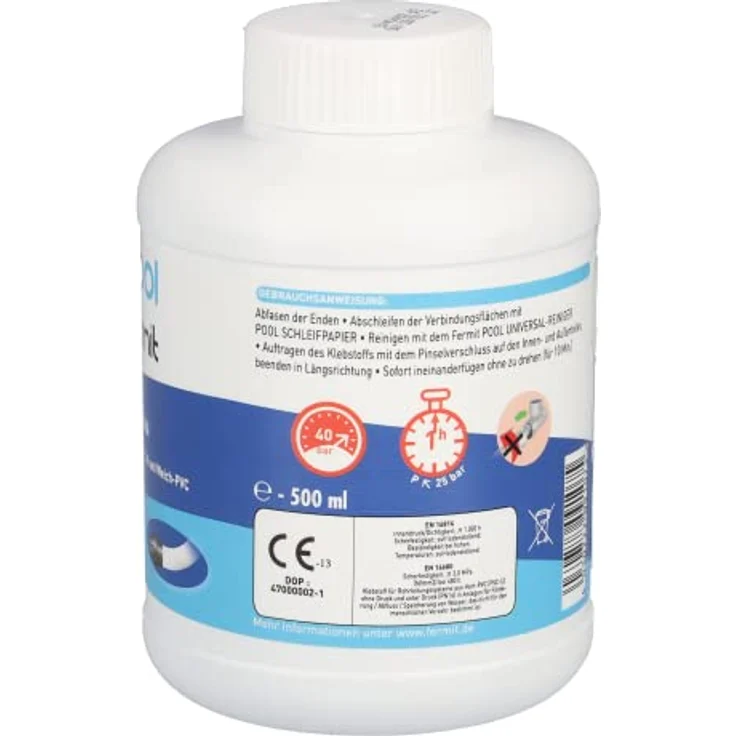 Fermit PVC-Kleber blau mit Pinsel 500 ml – Bild 4