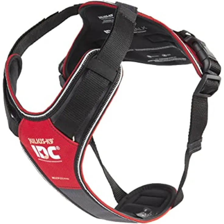 Julius-K9 Idc Hondentuig Longwalk Rood / Grijs (Hund), Halsband + Leine