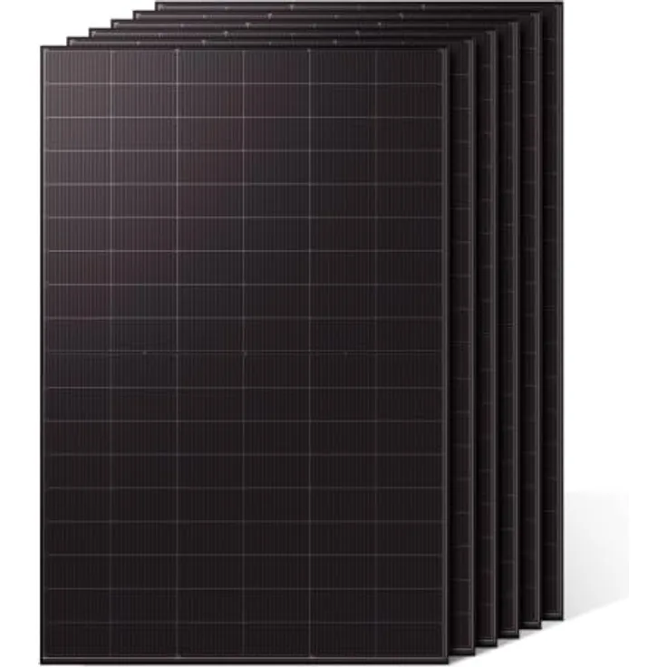 Kleines Kraftwerk Solarmodul 3000 W, Monokristallin, Bifazial, Glas-Glas, Full-Black, 6x 500W