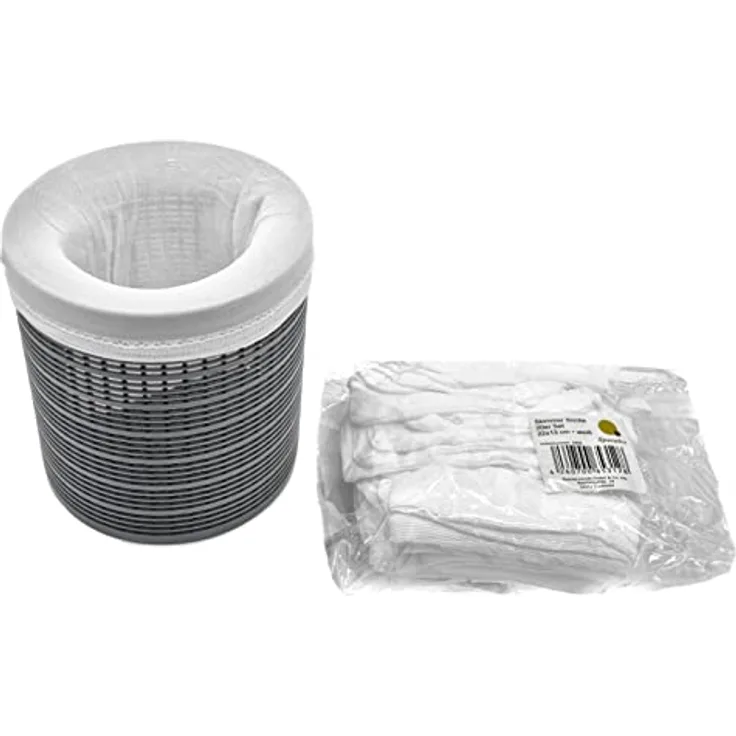 Spetebo Skimmer Socke weiß - 20er Set - Poolfilter Schoner - Skimmerkorb Netz Vorfilter Poolpumpe Schutz Filter Schmutzfang