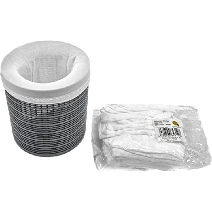 Spetebo Skimmer Socke weiß - 20er Set - Poolfilter Schoner - Skimmerkorb Netz Vorfilter Poolpumpe Schutz Filter Schmutzfang