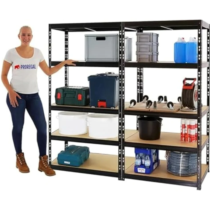 PROREGAL Mega Deal 2X Schwerlastregal Tiger Schwarz 180x90x60 cm, 265kg Fachlast, EU-gefertigt – Bild 3