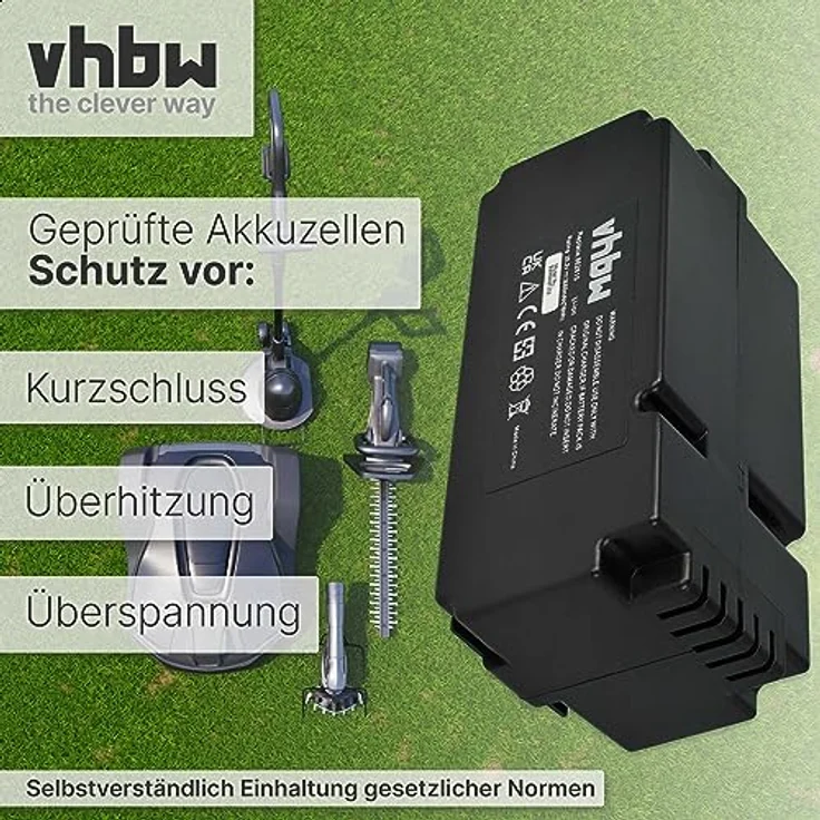 Vhbw Akku kompatibel mit Grizzly Rasenmäher MR 400, MR 1200, MR 1000, R800 Easy, MR 600, 3000mAh, 25,2V, Li-Ion, hohe Kapazität – Bild 6