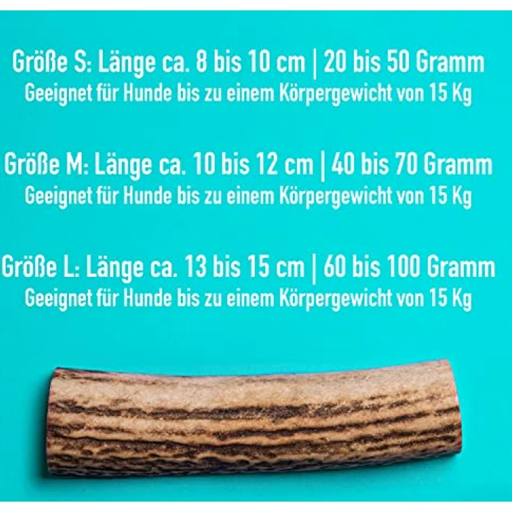GreenHero Hirschgeweih Kausnack Größe L - 14 cm natürlicher und nachhaltiger Kauknochen aus Hirsch-Geweih für Hunde langlebig zur Unterstützung von Kiefer und Zähnen hypoallergener Hirsch Geweih – Bild 3