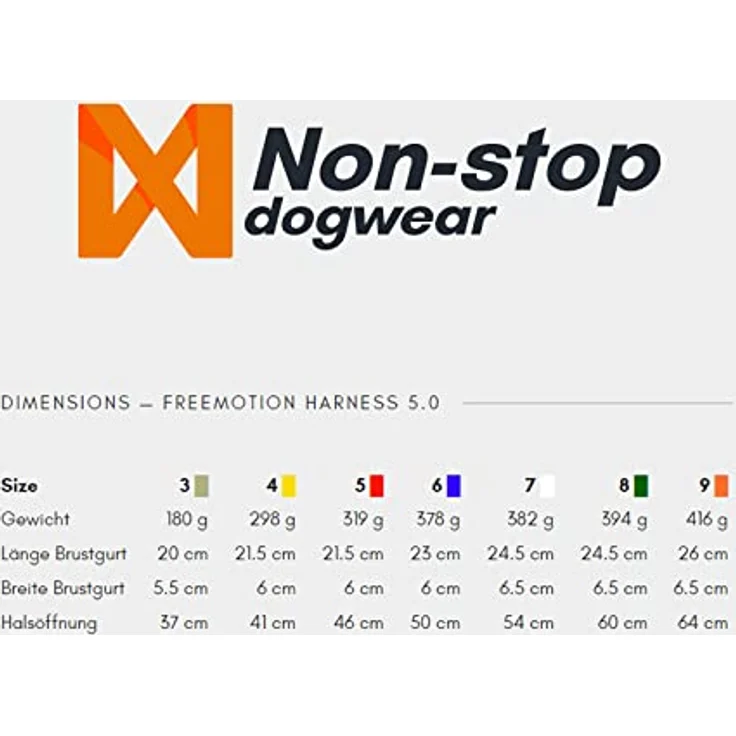 Non-stop dogwear FREEMOTION Harness 5.0 |111| Hundegeschirr für alle Sportarten, Größe:7, orange/schwarz, ergonomisches Design mit Y-förmigem Vorderteil – Bild 5