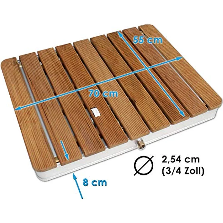 @tec Gartendusche MyGarden aus Teakholz, Bodendusche eckig 70x55cm, mit Wasserregler – Bild 7