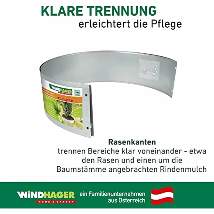 Windhager Rasenkanten Baumring-Set variabel, Raseneinfassung, Beeteinfassung, Beetbegrenzung, Mähkante, Rasen-Abgrenzung, DREI Größen formbar: Ø 35/53/70 cm, 07459 – Bild 5