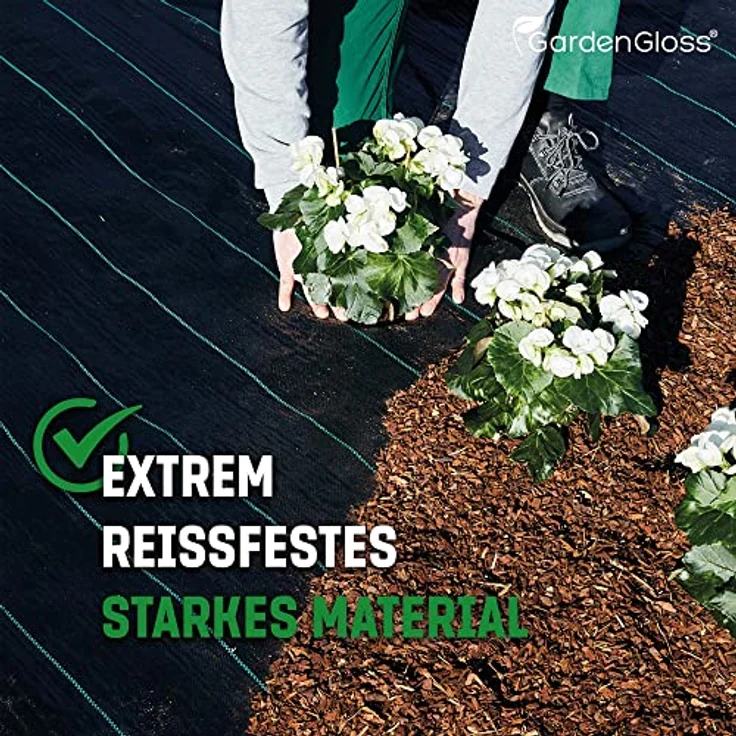 GardenGloss Anti-Unkrautgewebe 10m², 100g/m², wasserdurchlässig und reißfest, UV-stabil, gefaltet (5m x 2m) – Bild 5