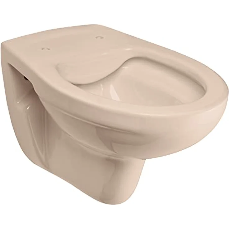 Calmwaters® Spülrandloses Hänge-WC in Beige-Bahamabeige, Wand-WC mit Abgang waagerecht, Tiefspül-WC ohne Spülrand, Tiefspüler wandhängend, Wandtoilette aus Sanitärkeramik in Beige, 08AB6146 – Bild 1