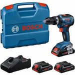 Bosch Professional 18V System Akku-Schlagbohrschrauber GSB 18V-55 (bürstenloser Motor, 55 Nm, 1.750 min⁻¹, inkl. 3x 4,0 Ah ProCORE Akku, Ladegerät GAL 18V-40, in L-Case)