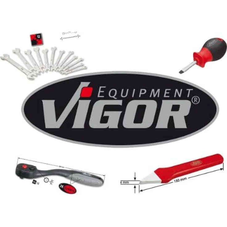 Vigor Innenvierkant Antrieb V2216, 1/2 Zoll Ribe Schraubendreher-Einsatz für Innenkeilprofil, Schlüsselweite M10, Gesamtlänge 100 mm, handbetrieben – Bild 2