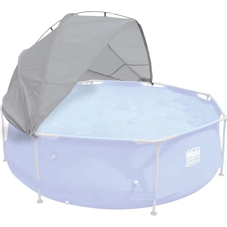 Wehncke Pool-Abdeckplane Ø 300 cm, Sonnendach mit UV-Schutz und Fiberglas-Rahmen, weiß