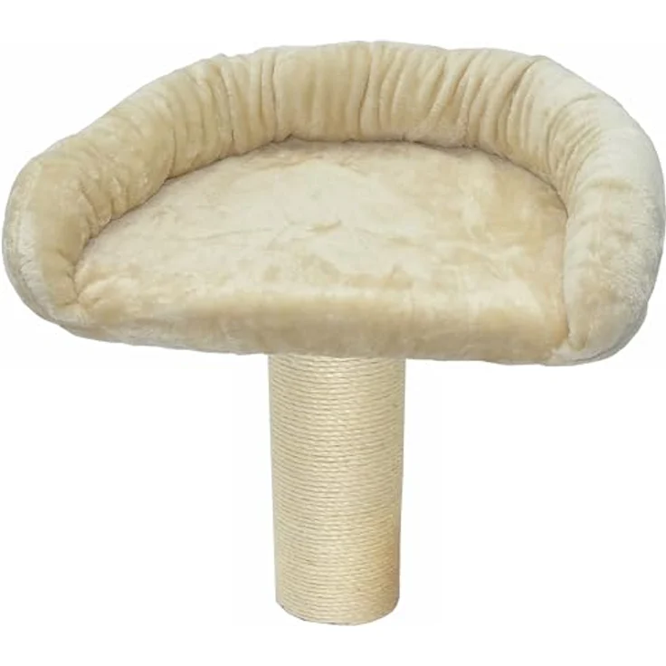nanook Katzen Liegeplatz Katzenbett XL 60 x 40 cm inkl. Kratzstamm 35 cm, für große Katzen geeignet, Kratzbaum Erweiterung, Farbe: beige – Bild 2