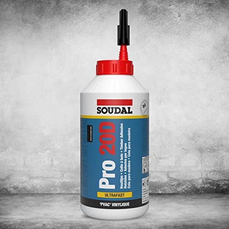 Soudal Holzleim, lösemittelfreier Dispersionskleber, weiß, 750 g, sehr kurze Aushärtungszeit – Bild 2