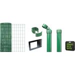 Alberts 693503 Fix-Clip Pro Zaun-Komplettset, Einbetonierbar mit Kniekissen, grün, Höhe 102 cm, Länge 25 m, Stahl zinkphosphatiert