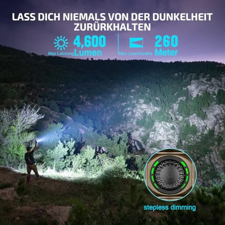 OLIGHT Seeker 4 Pro, LED Taschenlampe mit 5500 Lumen, akkubetrieben, wasserdicht bis 2 m, magnetisches Holster, 205 g – Bild 2