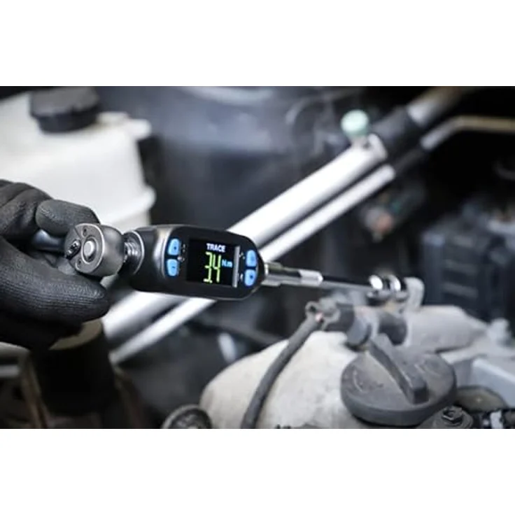 BGS Drehmomentschlüssel mit Drehmoment-Adapter 1/4", 6 Nm - 30 Nm, beleuchtetes LCD-Display, akustisches Signal, Speicher für 50 Datensätze – Bild 3