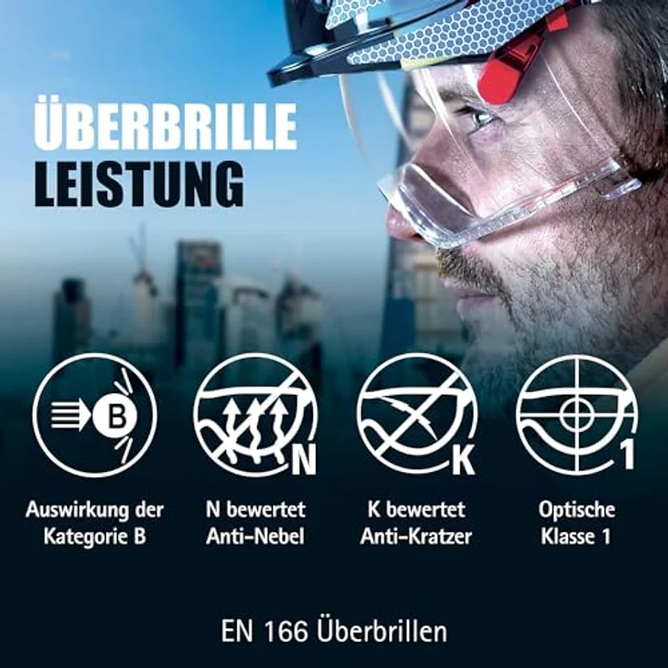 EVO VISTALENSTM Sicherheitshelm mit integrierter Schutzbrille - Weiß-Smoke (JSP AMB170-005-F00) – Bild 11
