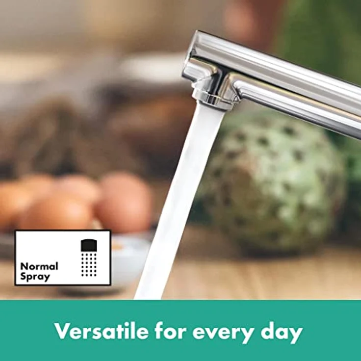 Grohe Küchenarmatur Hansgrohe 150 Zesis M33 EcoSmart, Einhebelmischer mit verchromter Oberfläche, EcoSmart Technologie und 3-stufigem Schwenkbereich – Bild 4