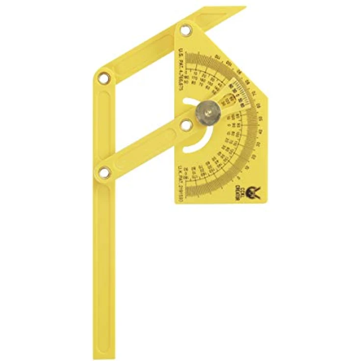 kwb Winkelmessgerät (Kunststoff, 155 mm lang), gelb, zwei arm Design, für aktive und passive winkel – Bild 1