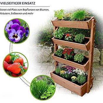 empasa Vertikales Hochbeet 'Raise 4' aus Holz Blumenkasten Pflanzkübel