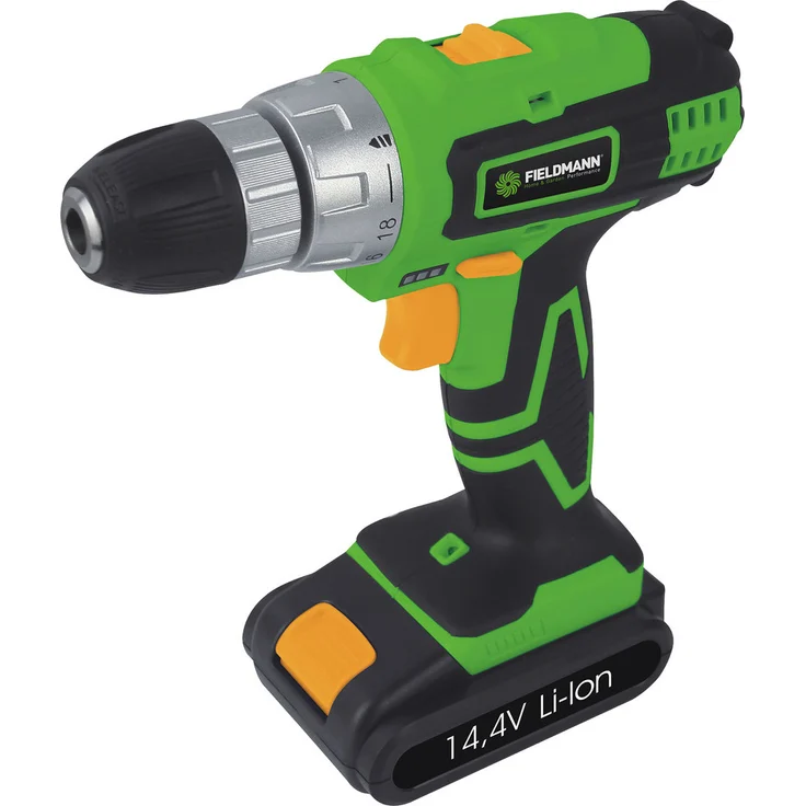 Fieldmann FDV 10301-A AKU-Bohrmaschine, 14,4 V Lithium-Ionen-Akku, 2 Geschwindigkeiten, LED-Beleuchtung, blau – Bild 1