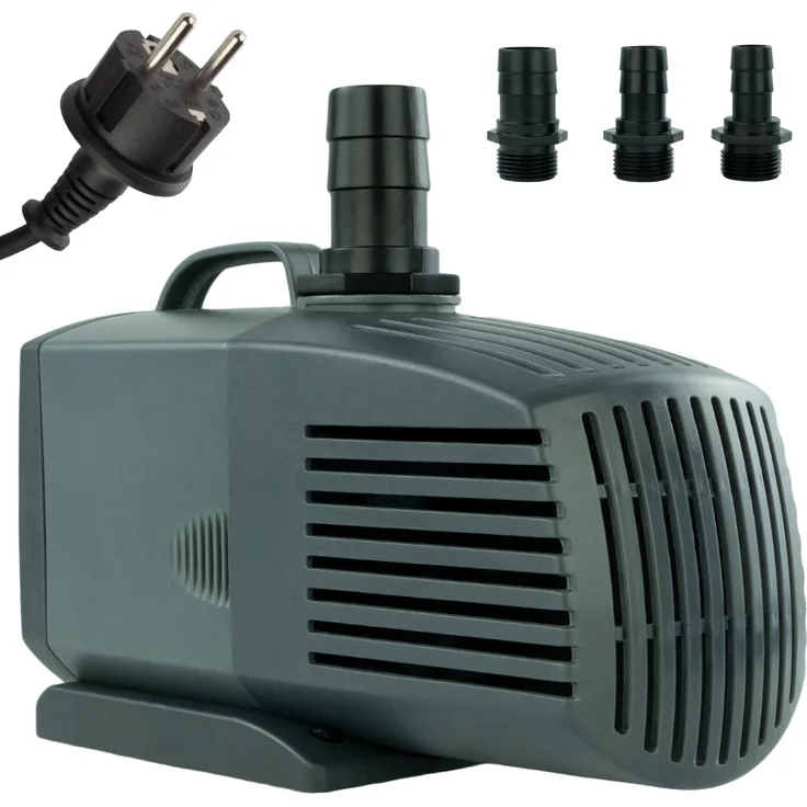 KERRY Salz-Wasserpumpe – 2.000 L/H, 35 Watt, 10m Kabel, 2,4m Förderhöhe, Teichpumpe, Wasserspielpumpe | Tauchpumpe | Springbrunnen-Pumpe, schwarz/grau