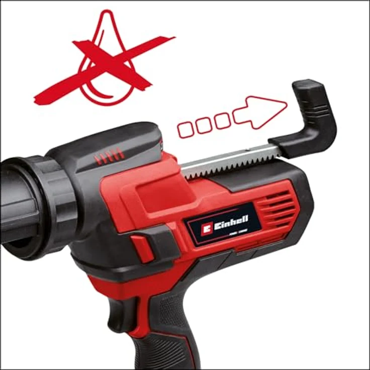 Einhell Akku-Kartuschenpistole TE-SG 18/10 Li, 310 ml für Kartuschen, 2000 N Auspresskraft, rot/schwarz, mit LED-Licht und einstellbarer Auspressgeschwindigkeit, inkl. 1x 4,0 Ah Akku – Bild 7