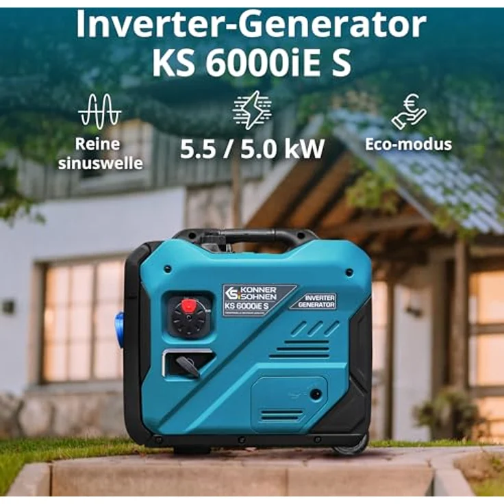 Könner & Söhnen KS 6000iE S Inverter Stromerzeuger Generator NotStromaggregat 5500 Watt, mit LED-Anzeige 6-in-1, ECO-Modu – Bild 3