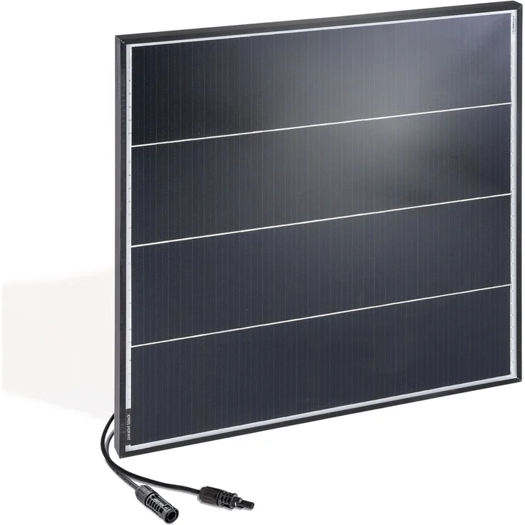 Esotec monokristallines Solarmodul 50Wp, 18,8V, 530x490x25mm, MC4, Aluminium schwarz, Bypass-Dioden, 130112