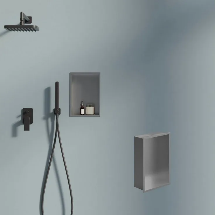 HAGO Duschwand DIY Duschnische Edelstahl gebürstet - Maximale Raumoptimierung und Elegantes Design