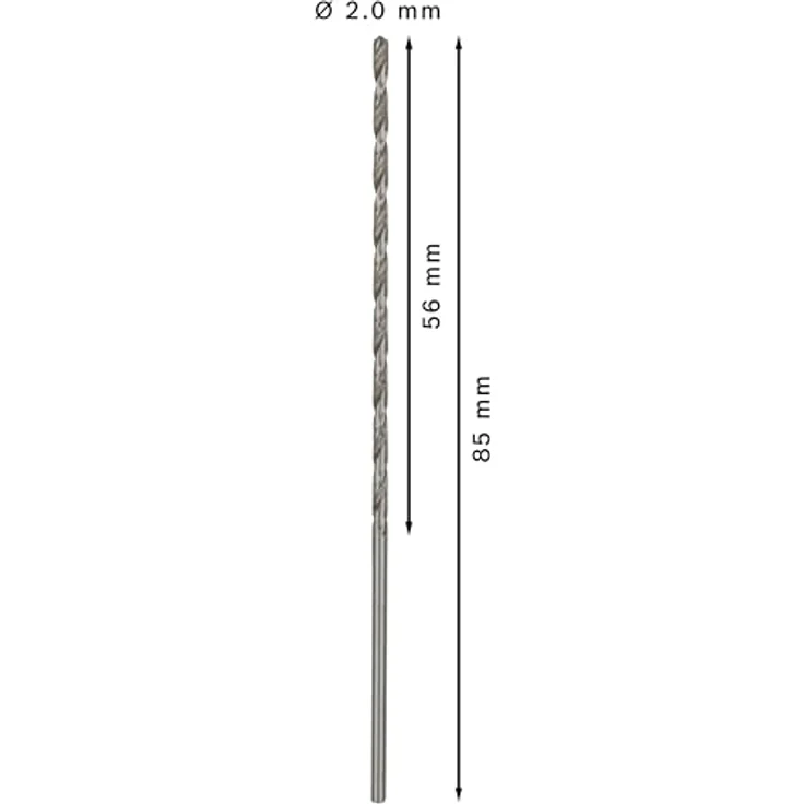 Bosch Professional Metallbohrer HSS-G geschliffen mit langer Arbeitslänge (5 Stück, Ø 2 mm) - Preisvergleich – Bild 3