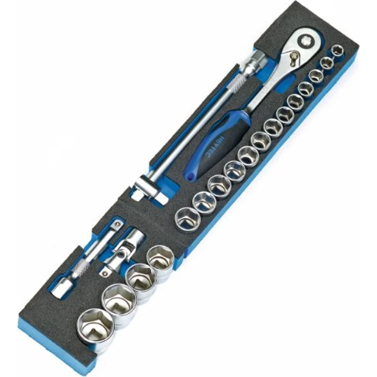 Heyco-Heytec 50807694500 Montage-Werkzeugkasten, Stahlblech 5-fach aufklappbar inklusive 96-teiligem Werkzeugsortiment, 5 Modulen – Bild 2