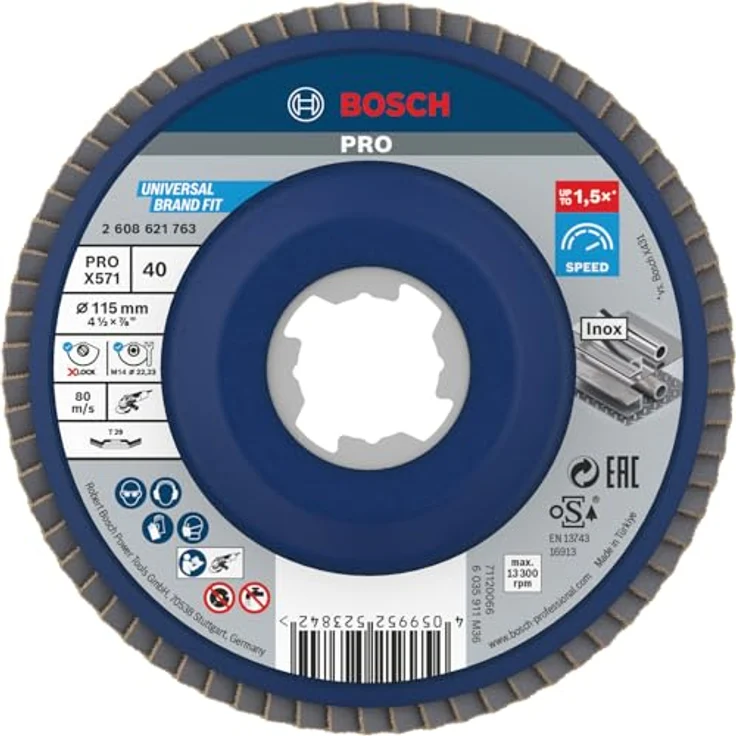 Bosch Accessories 2608621763 X-LOCK Fächerschleifscheibe geschränkte Ausführung Durchmesser 115mm 1St. – Bild 2