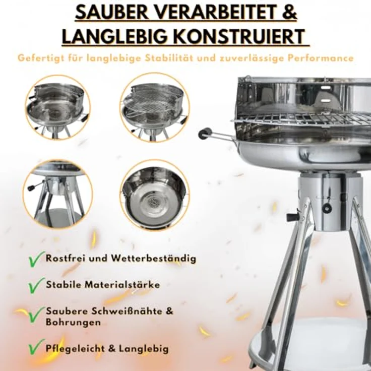 Activa 11700 Holzkohlegrill Rundgrill Klassik Holzkohlegrillfläche 50 cm – Bild 4