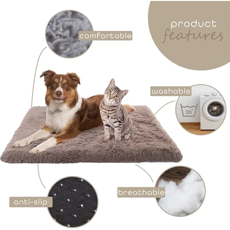 Paco Home Hundebett Katzenbett Flauschig Hundekissen Donut Hundedecke Hund Katze Hundekörbchen Katzenkorb Waschbar, Grau, 80x120 cm – Bild 4