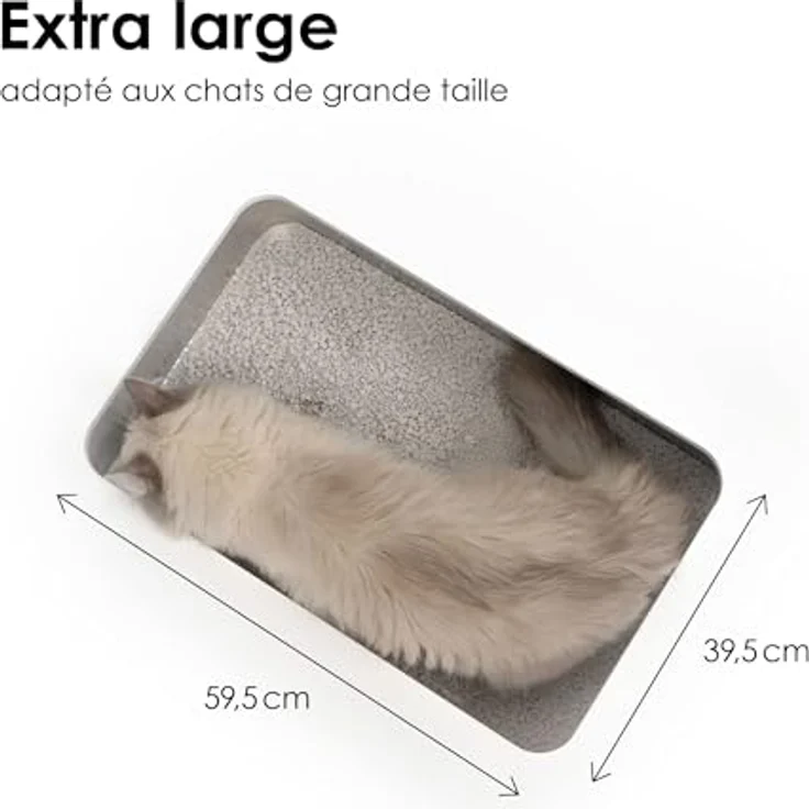 LucyBalu® Edelstahl Katzenklo geruchsfrei | große Katzentoilette aus Edelstahl | offenes Katzenklo Anthrazit – Bild 5